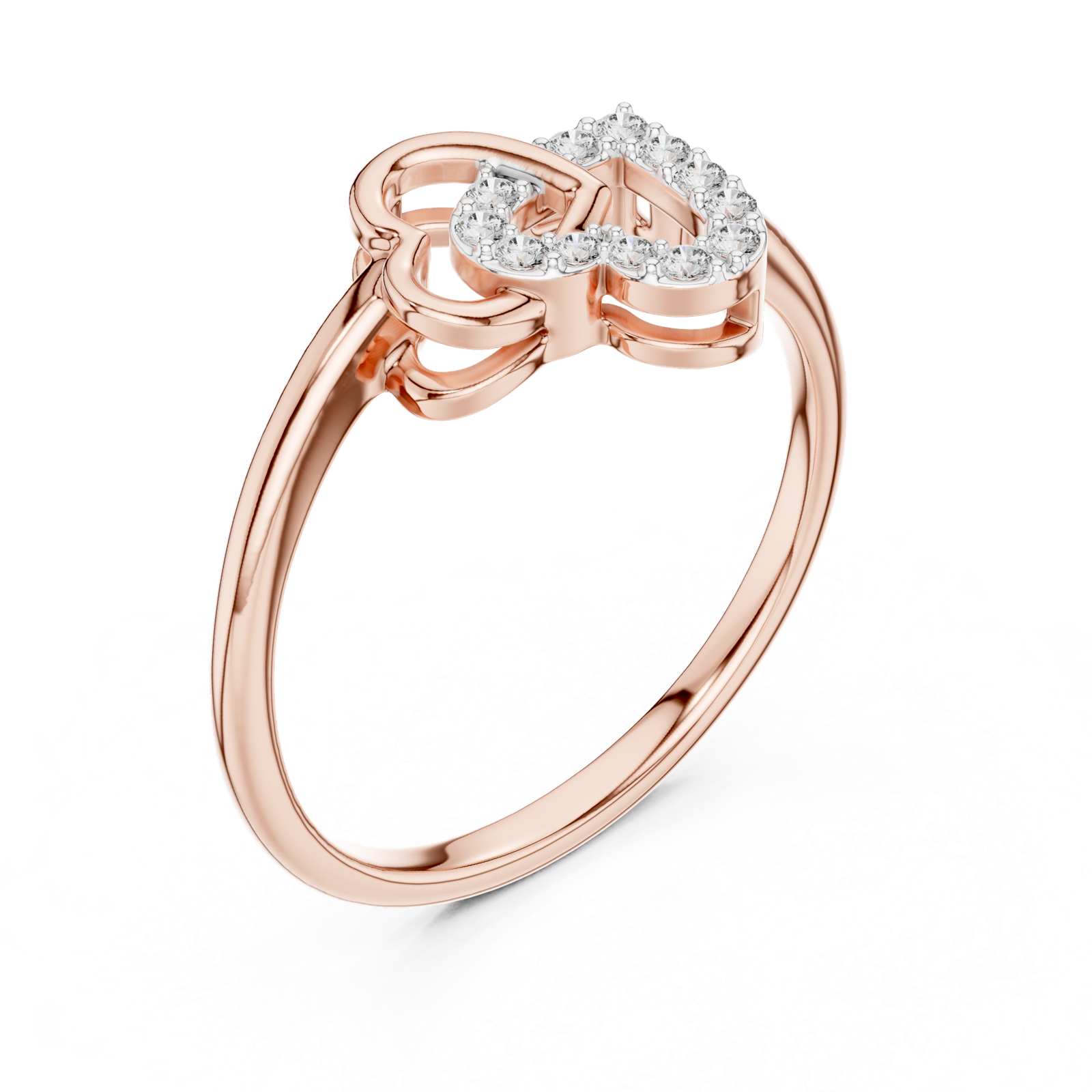 Gold Ring 12-10064@L, Rose Gold, view 2