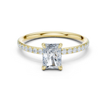 Gold Jewelry L36-15, Radiant center stone, Yellow Gold
