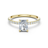 Gold Jewelry L36-15, Radiant center stone, Yellow Gold