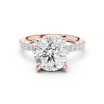 Gold Ring DDLR-259, Round center stone, Rose Gold