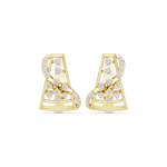 14K Solid Gold Lab Diamond Cluster Earrings, Yellow Gold