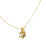 Gold Jewelry, Asscher center stone, Yellow Gold, view 2