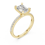 Gold Ring DDLR-040, Emerald center stone, Yellow Gold, view 2
