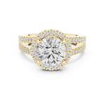 Gold Ring DDLR-350, Round center stone, Yellow Gold, view 4