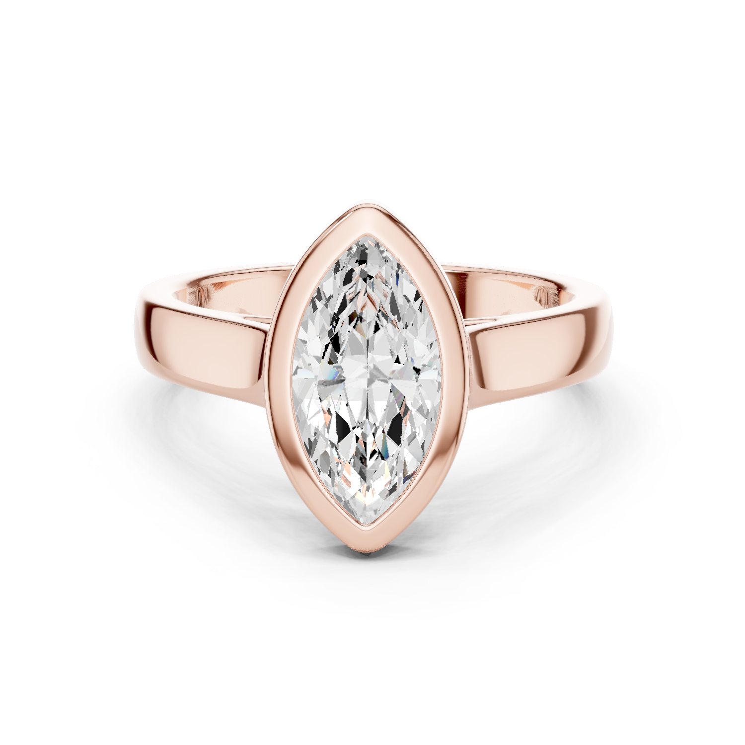 Gold Jewelry L36-3, Marquise center stone, Rose Gold