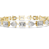14K Solid Gold Lab Diamond Bracelet, Yellow Gold, view 3