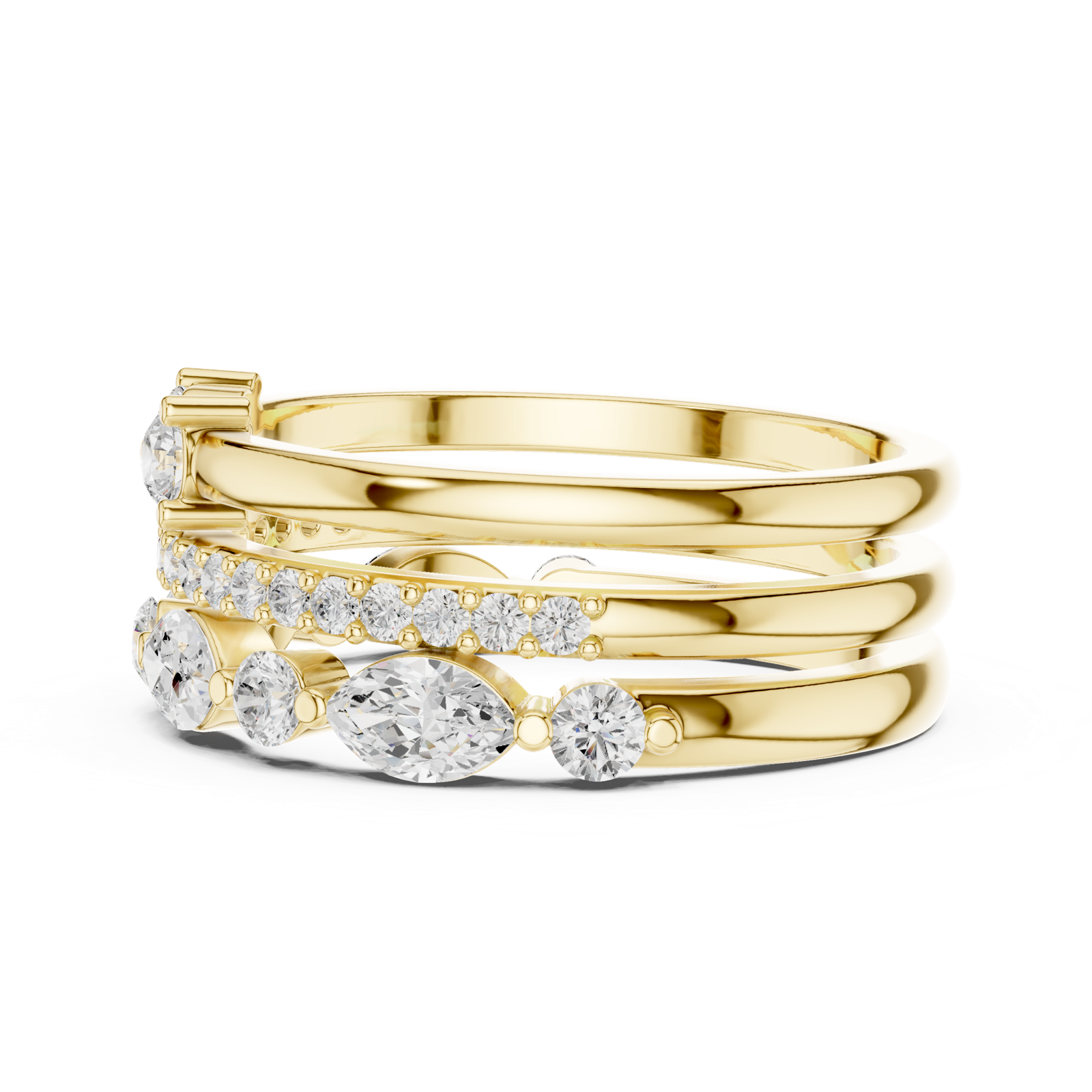 Gold Ring DDLR-383, Yellow Gold, view 3