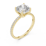 Gold Jewelry, Cushion center stone, Yellow Gold, view 2