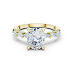 Gold Ring, Oval center stone, Yellow Gold