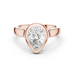 Gold Jewelry L36-3, Pear center stone, Rose Gold