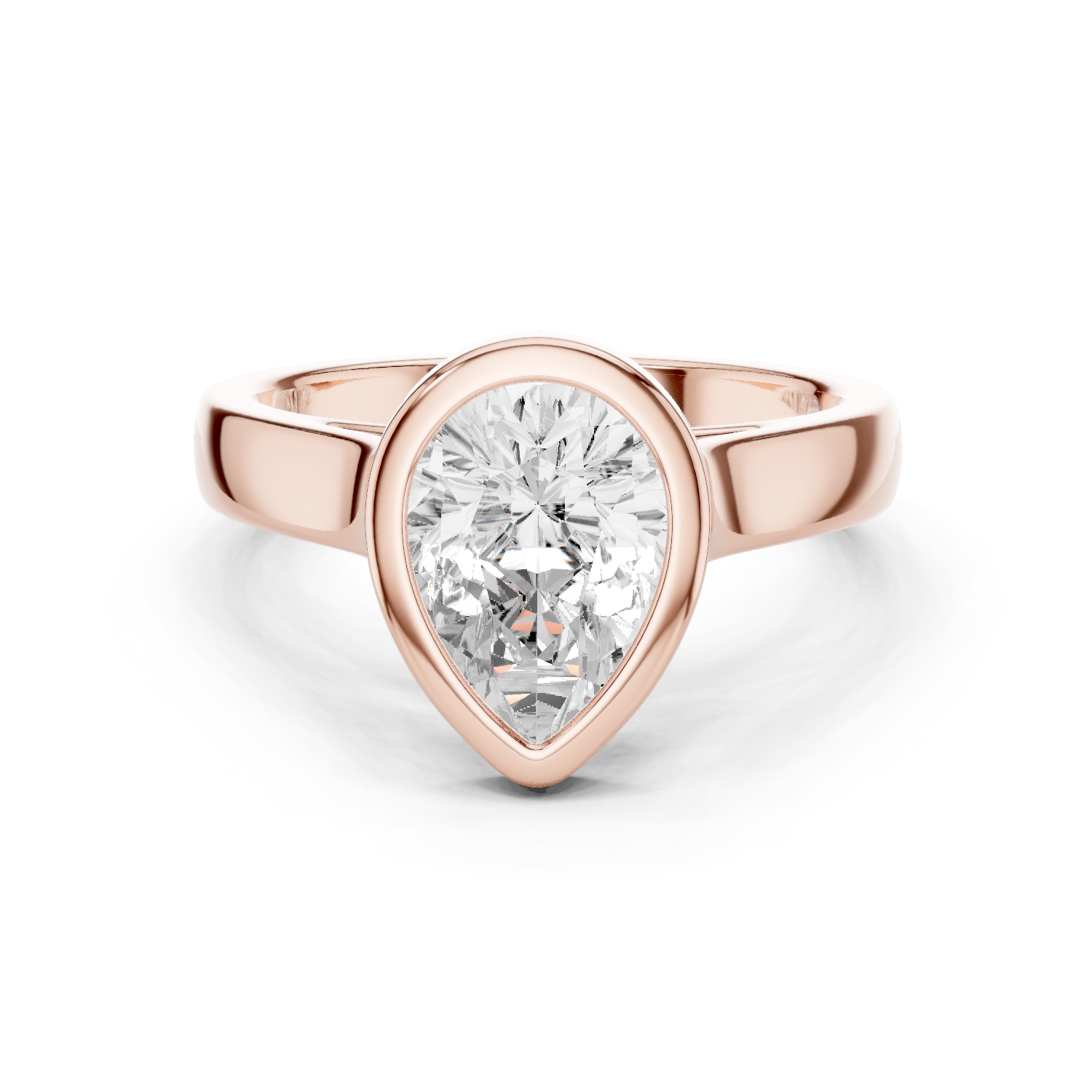 Gold Jewelry L36-3, Pear center stone, Rose Gold
