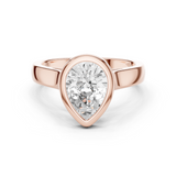 Gold Jewelry L36-3, Pear center stone, Rose Gold