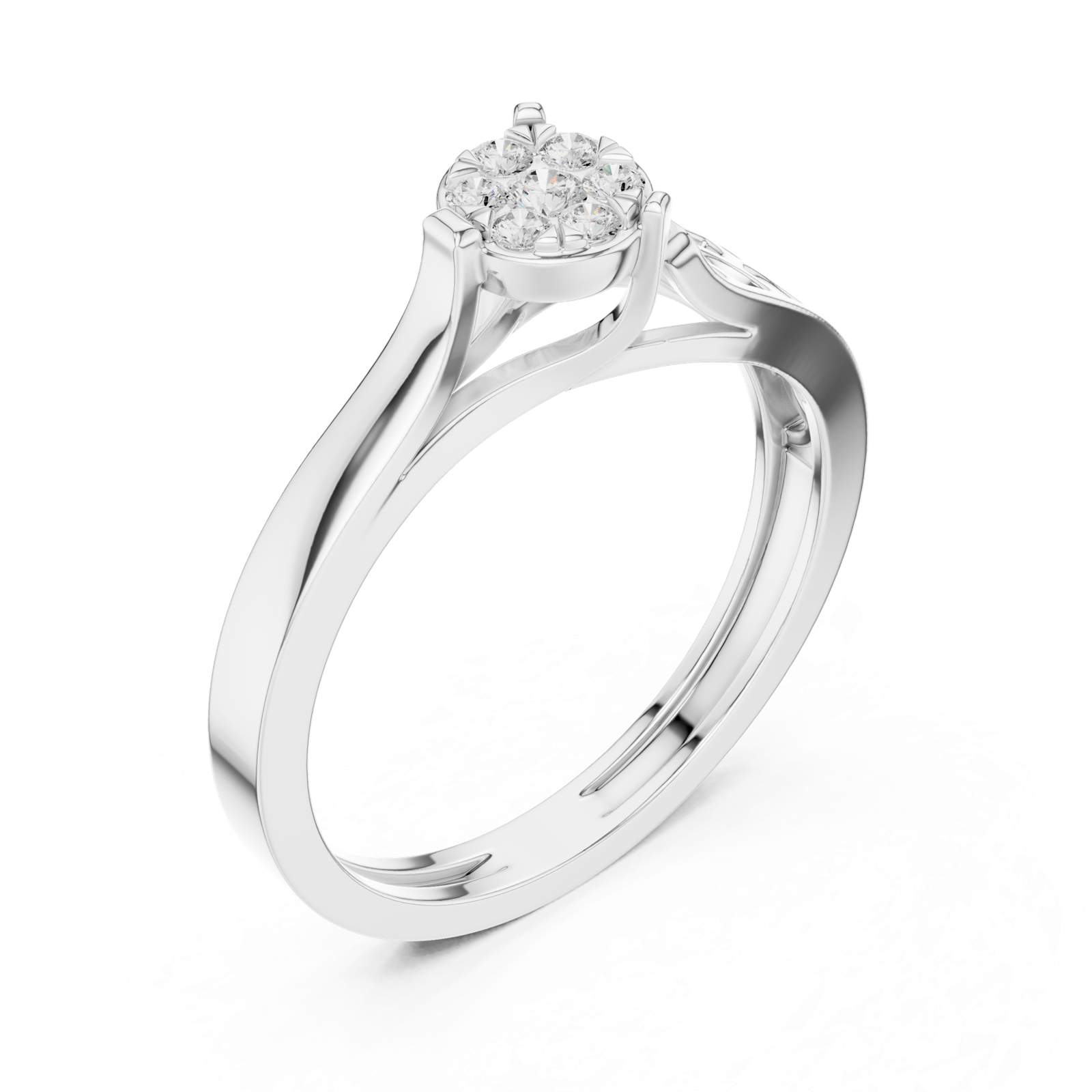 Gold Ring DDLR-824, White Gold, view 2