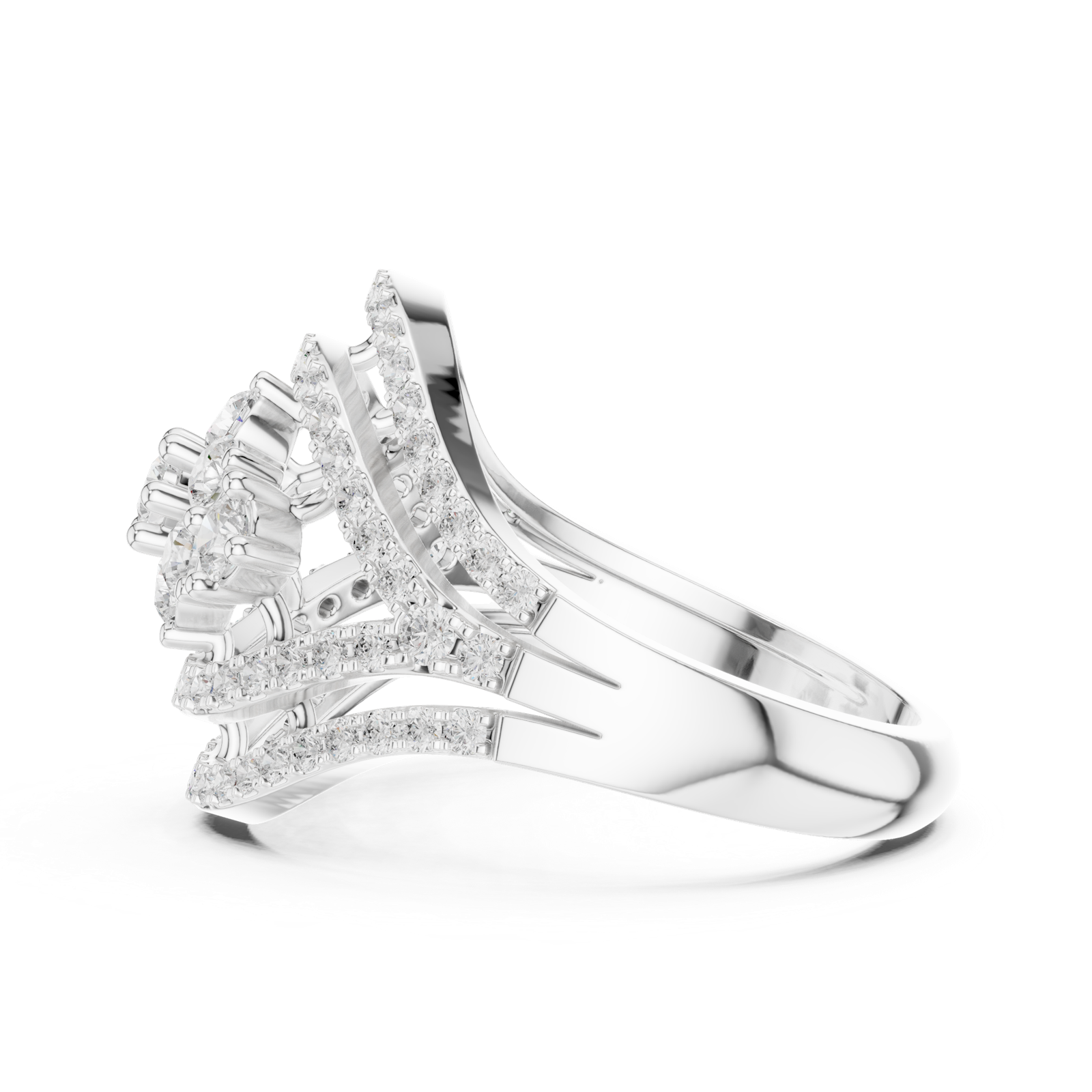 Gold Ring DDLR-763, White Gold, view 3