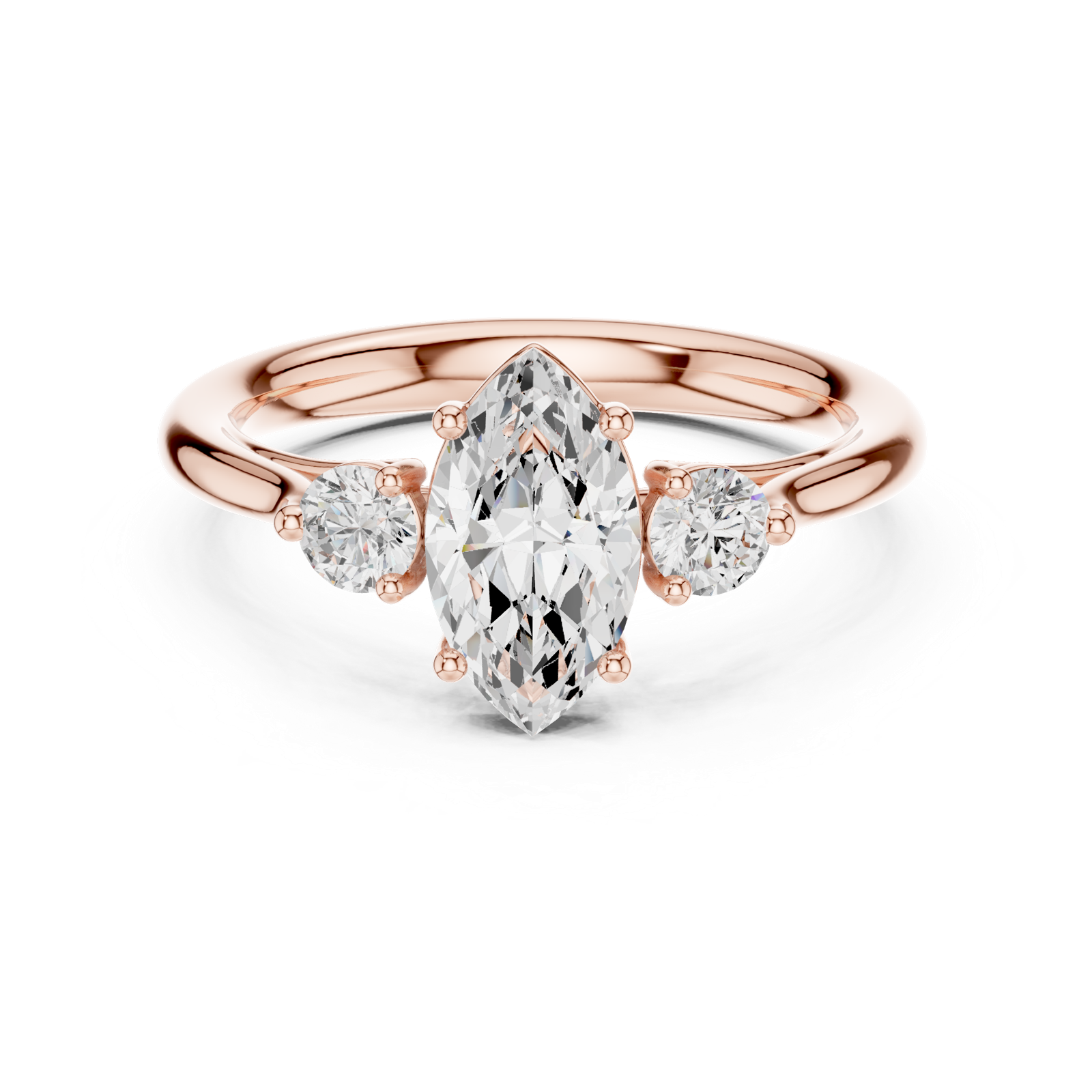 Gold Ring DDLR-726, Rose Gold, view 4