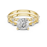 Gold Ring DDLR-441, Cushion center stone, Yellow Gold, view 4