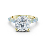 Gold Ring DDLR-260, Round center stone, Yellow Gold