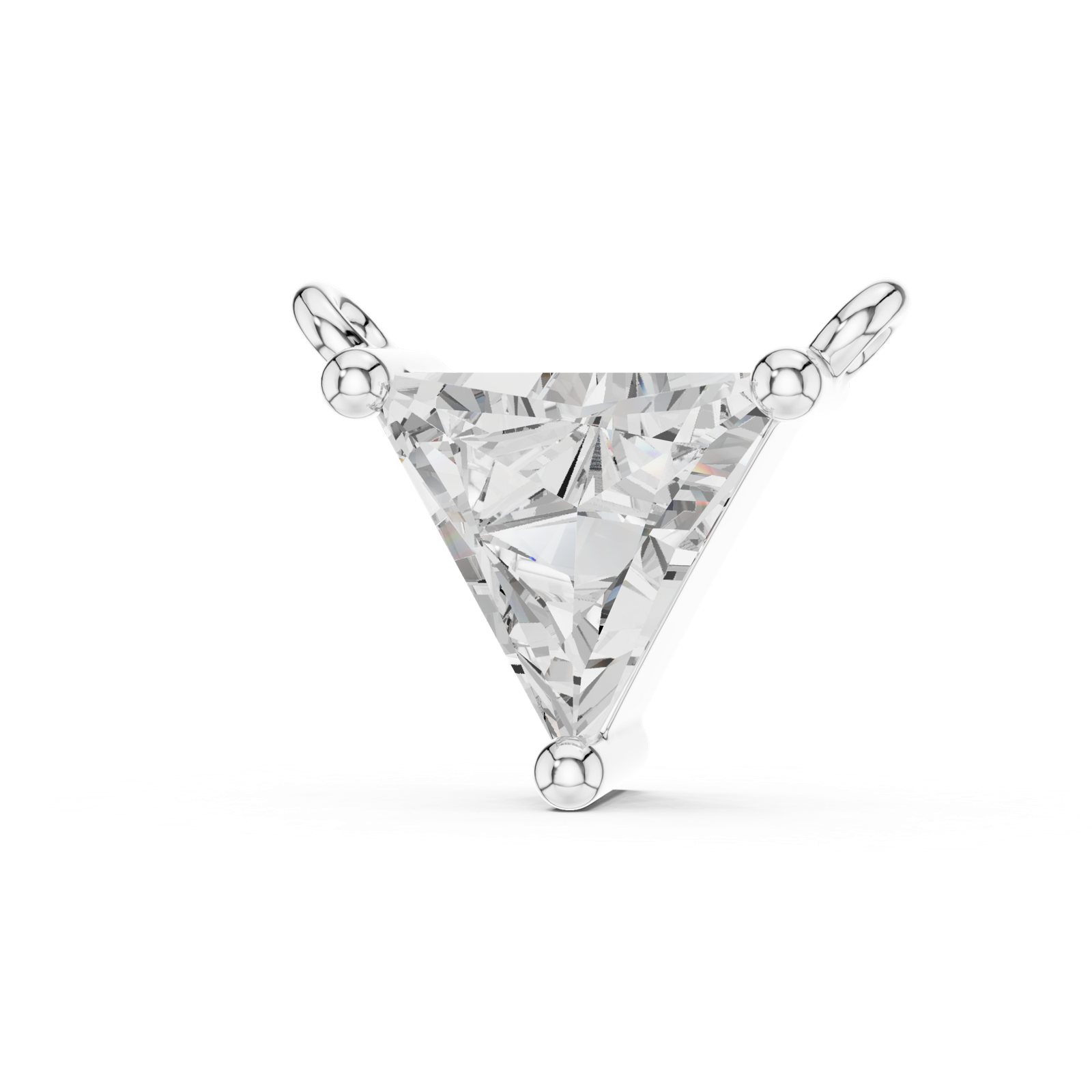 14K Solid Gold Lab Diamond Solitaire Pendant Necklace, White Gold, view 2