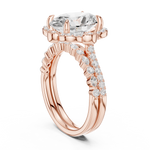 Gold Ring, Oval center stone, Rose Gold, view 1