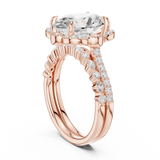 Gold Ring, Oval center stone, Rose Gold, view 1