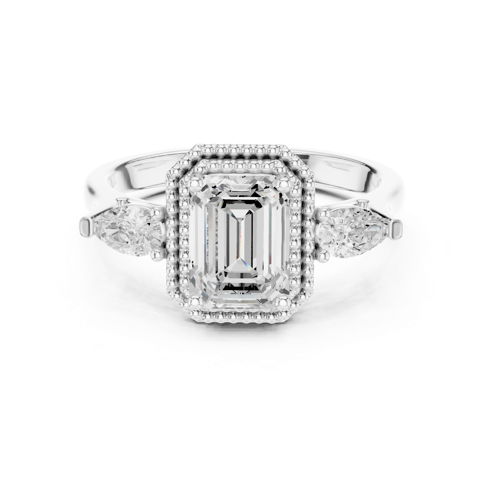 Gold Ring DDLR-274, White Gold, view 4