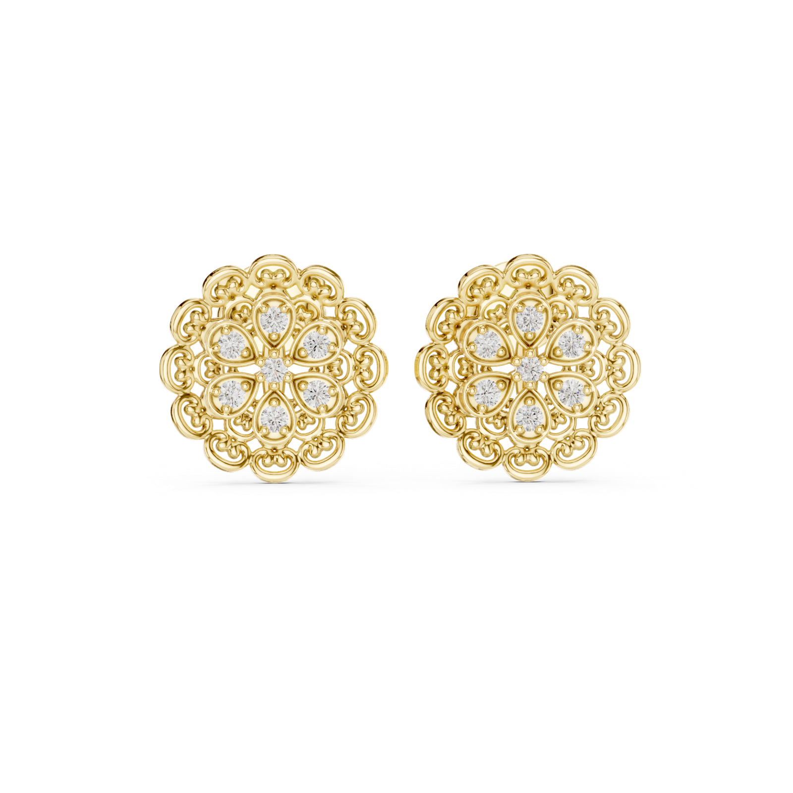 Gold Earrings 9-10072E, Yellow Gold