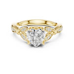 Gold Ring DDLR-257, Heart center stone, Yellow Gold, view 4