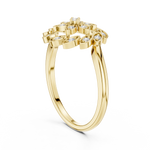 14K Solid Gold Lab Diamond Flower Cluster Ring, Yellow Gold, view 1