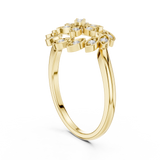 14K Solid Gold Lab Diamond Flower Cluster Ring, Yellow Gold, view 1