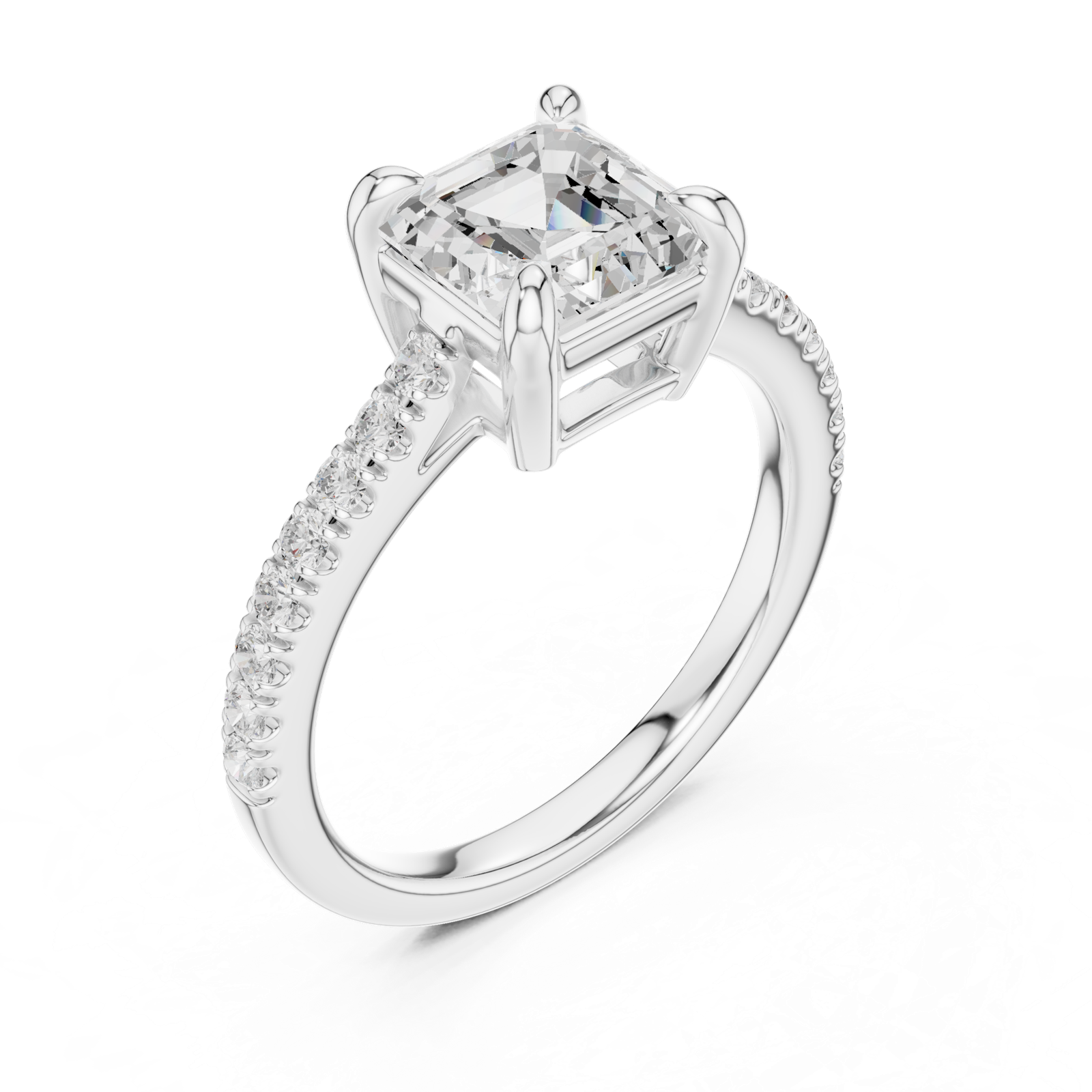 Gold Ring DDLR-875, White Gold, view 2