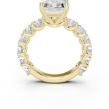 Gold Ring DDLR-087, Radiant center stone, Yellow Gold