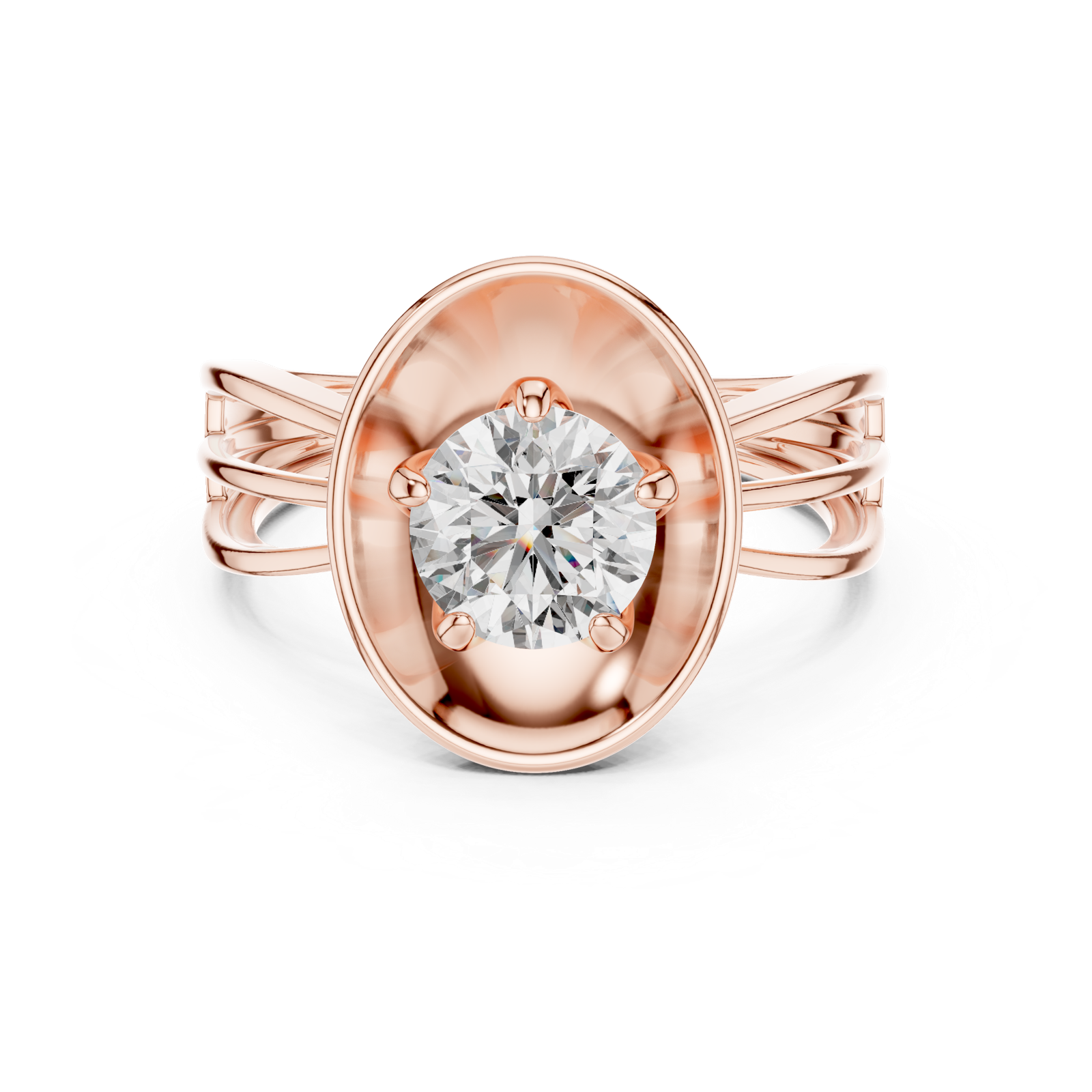 Gold Ring LR-0096, Rose Gold, view 4