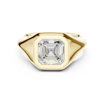 Gold Jewelry L36-4, Asscher center stone, Yellow Gold, view 4
