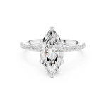 Gold Ring DDLR-177, Marquise center stone, White Gold, view 4