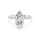 Gold Ring DDLR-177, Marquise center stone, White Gold, view 4