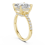 Gold Ring DDLR-259, Princess center stone, Yellow Gold, view 1