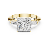 Gold Jewelry L35-67, Princess center stone, Yellow Gold, view 4