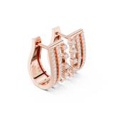 14K Solid Gold Lab Diamond Cluster Earrings, Rose Gold, view 1