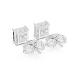 Gold Earrings 9-10099E, White Gold, view 3