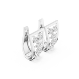 14K Solid Gold Lab Diamond Cluster Earrings, White Gold, view 1