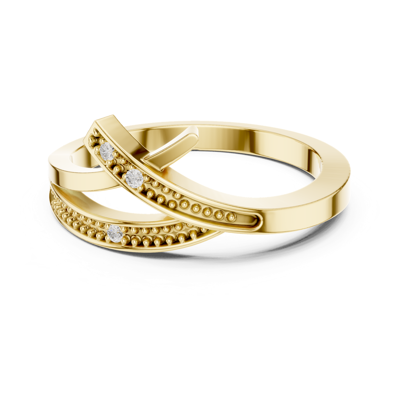 Gold Ring DDLR-737, Yellow Gold, view 4