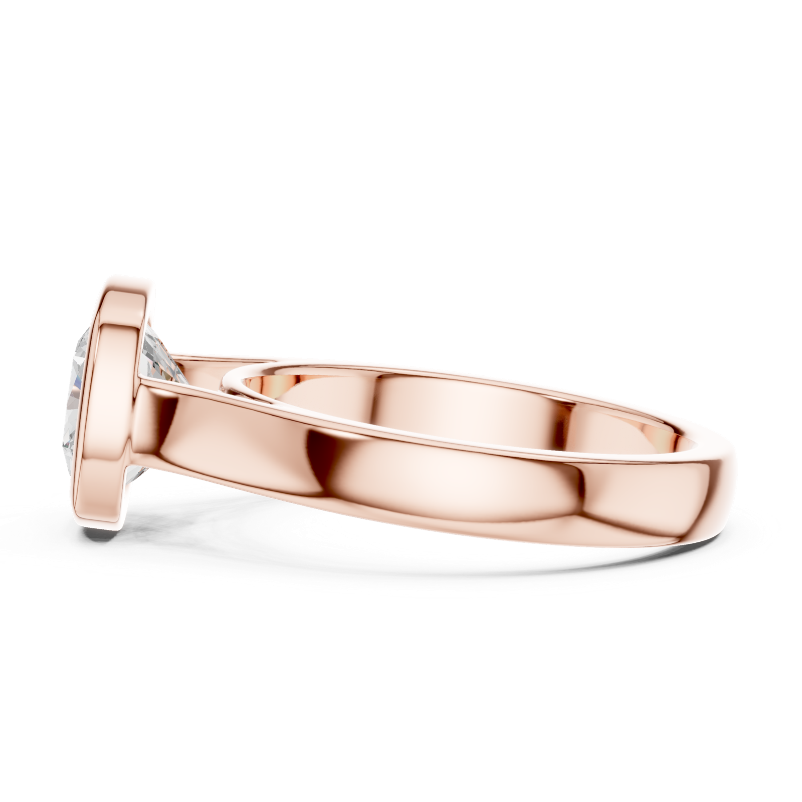 Gold Jewelry L36-3, Cushion center stone, Rose Gold, view 3