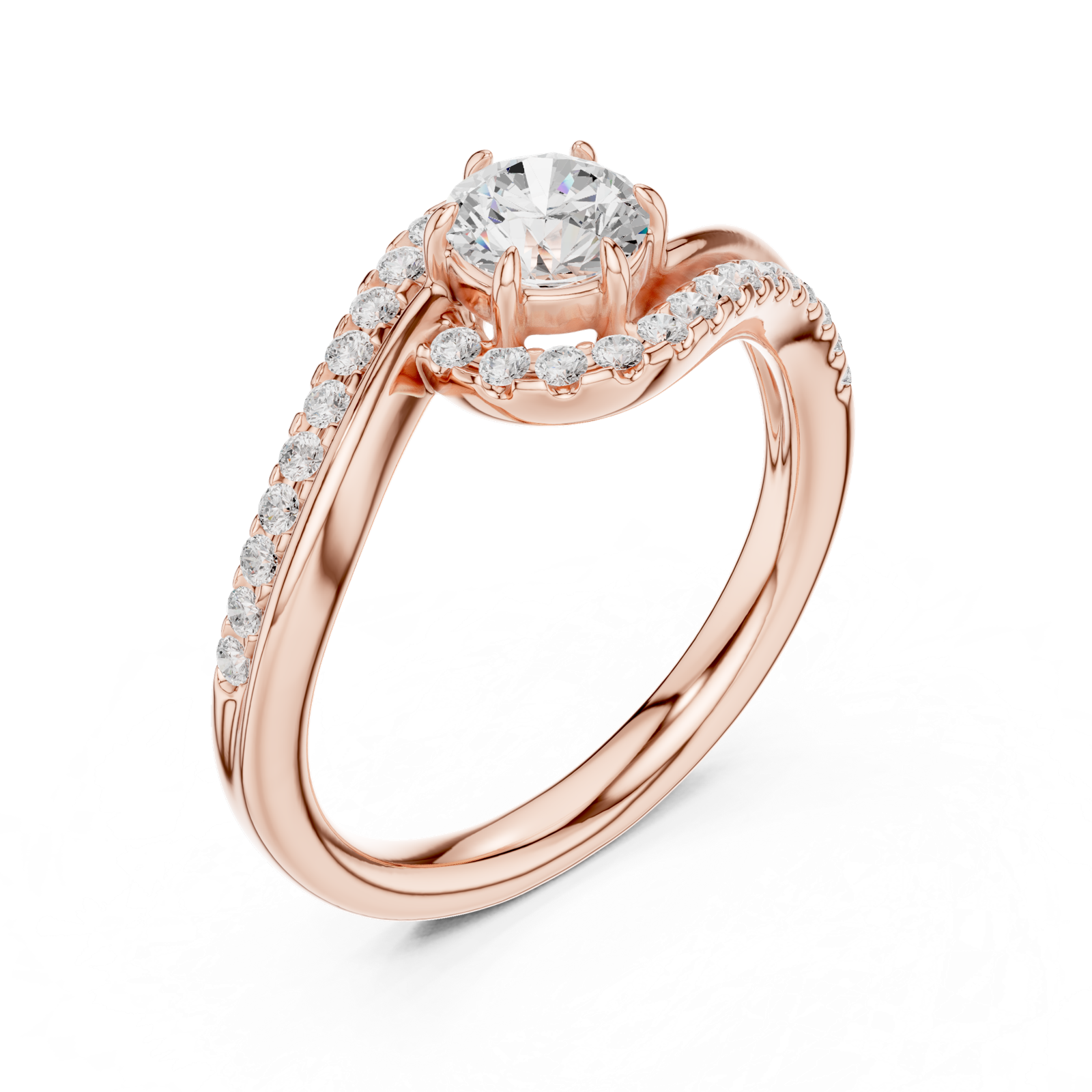 Gold Ring DDLR-594, Rose Gold, view 2