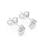 Gold Earrings 9-10078E, White Gold, view 2