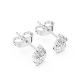 Gold Earrings 9-10078E, White Gold, view 2