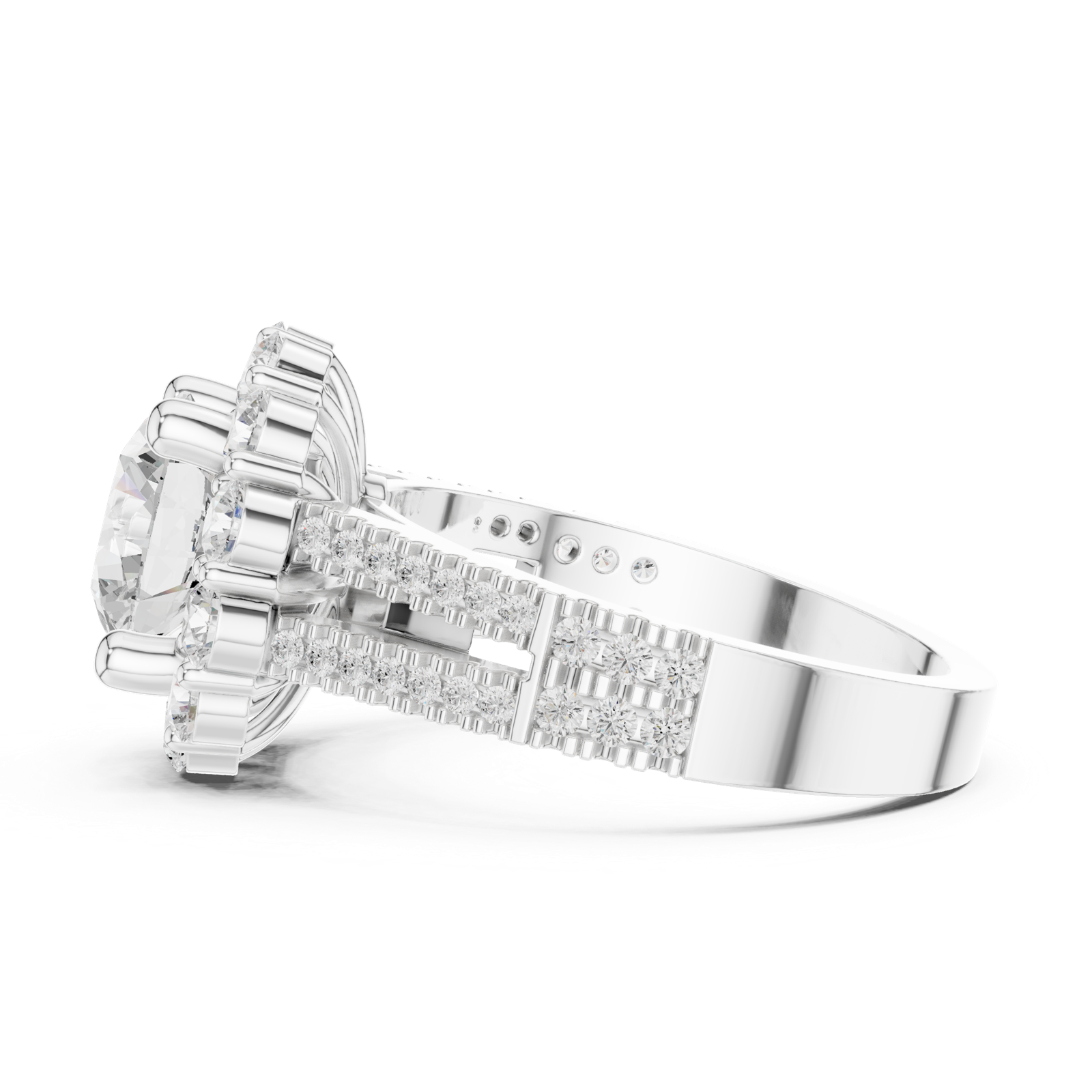Gold Ring DDLR-344, White Gold, view 3