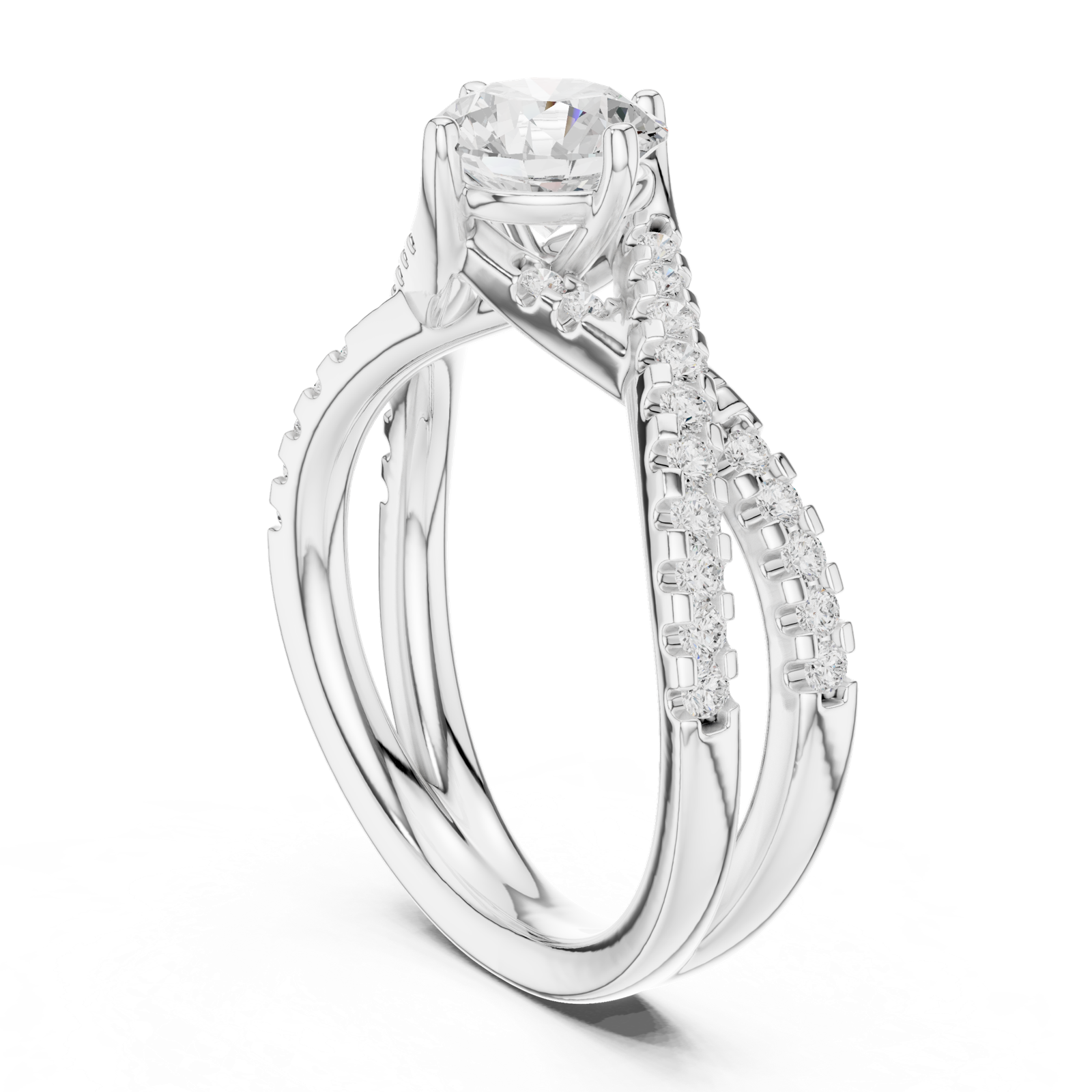 Gold Ring DDLR-666, White Gold, view 1
