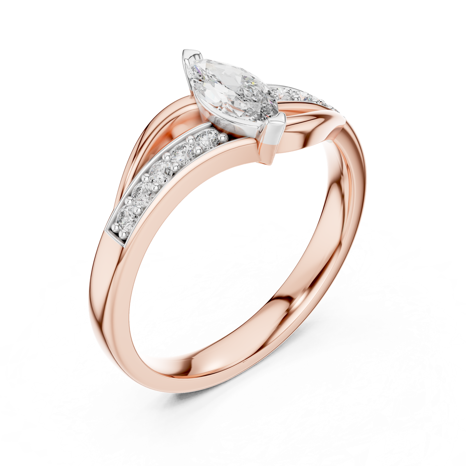 Gold Ring 12-10003@L, Rose Gold, view 2
