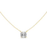 Gold Jewelry, Asscher center stone, Yellow Gold, view 4