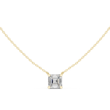 Gold Jewelry, Asscher center stone, Yellow Gold, view 4